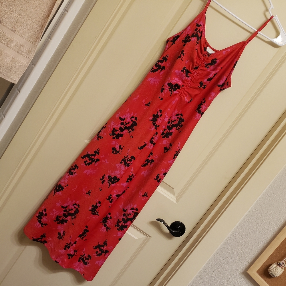 A New Day Red and Black Floral Dress